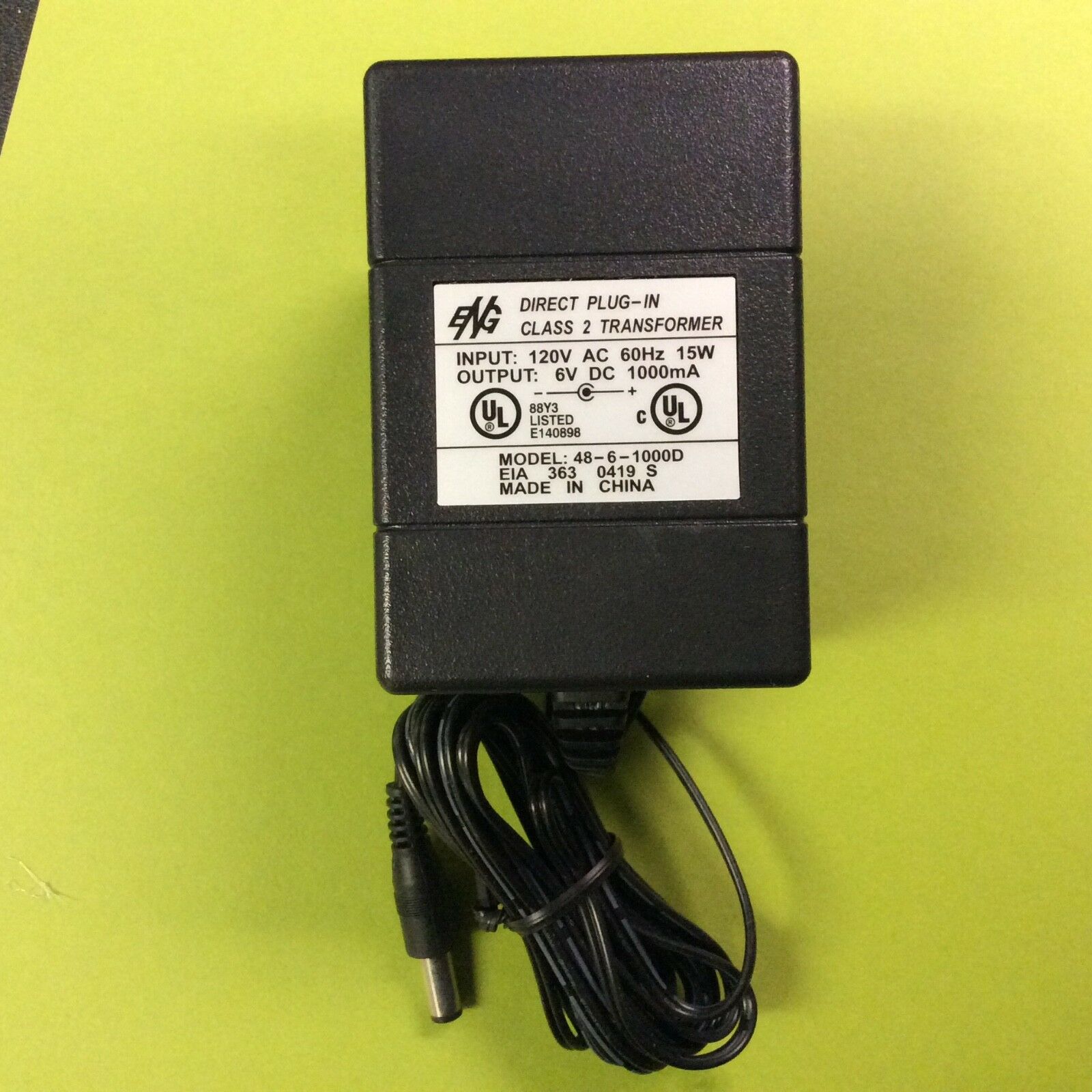 *Brand NEW*ENG 48-6-1000D Class 2 Transformer 6V 1A Ac Adapter